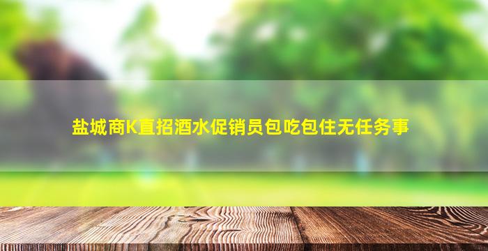盐城商K直招酒水促销员包吃包住无任务事